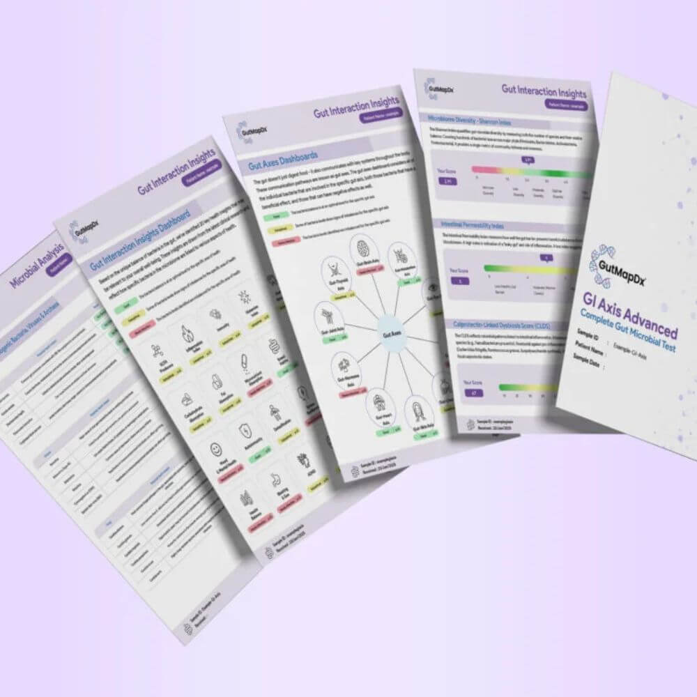 Personalised GutMapDX microbiome test report