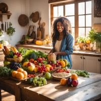 a kitchen filled with nourishing food for female health